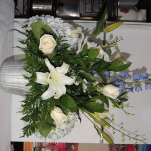 White Roses, White Lilies & Mums