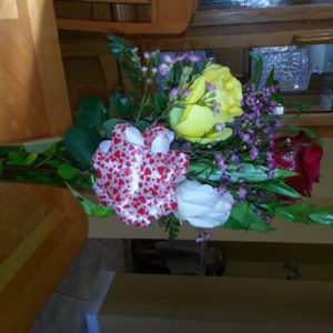 Red, Yellow & White Roses & Assorted Flowers